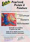 Affiche de la Soiré Pop-rock, poésie & peinture le 12 octobre 2013 à la Salle de la Motte Vauvert, Château-Gontier.